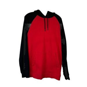 CSG Red Super Soft Pullover Fleece Hoodie Men Size L Red And Black‎ Sweatshirt